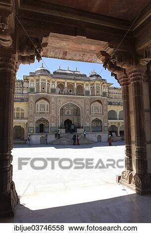 "View through an archway on the Ganesh Pol Entrance, courtyard in Fort Amer, Amber, Jaipur, Rajasthan, India, Asia" View Large Photo Image Stock Photo - "View through an archway on the Ganesh Pol Entrance, courtyard in Fort Amer, Amber, Jaipur, Rajasthan, India, Asia". Fotosearch