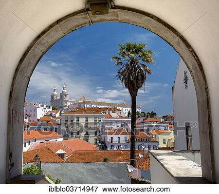 "View through an archway towards Lisbon Cathedral, historic center, Lisbon, Lisbon District, Portugal, Europe" View Large Photo Image Stock Photo - "View through an archway towards Lisbon Cathedral, historic center, Lisbon, Lisbon District, Portugal, Europe". Fotosearch