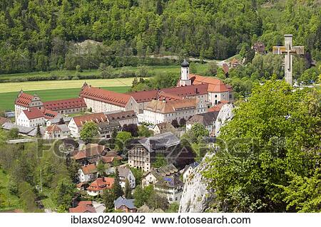"View towards Beuron Archabbey in the Danube Valley, Beuron, Baden-Wuerttemberg, Germany, Europe" View Large Photo Image Stock Image - "View towards Beuron Archabbey in the Danube Valley, Beuron, Baden-Wuerttemberg, Germany, Europe". Fotosearch