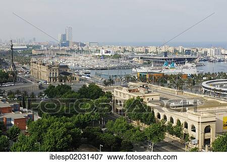 "View towards Old Customs House, Maremagnum and Port Vell, Barcelona, ​​Catalonia, Spain, Europe, Barcelona, Catalonia, Spain, Europe" View Large Photo Image Stock Photo - "View towards Old Customs House, Maremagnum and Port Vell, Barcelona, ​​Catalonia, Spain, Europe, Barcelona, Catalonia, Spain, Europe". Fotosearch