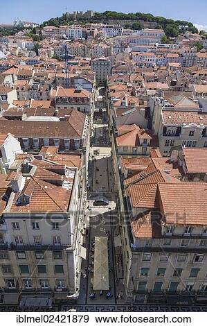 View towards Rua de Santa Justa, Santa Justa Street, from the terrace of the Santa Justa Lift, Elevador de Santa Justa, Carmo Lift, Elevador do Carmo, Rua de Santa Justa, Lisboa, Lisbon, Portugal, Europe View Large Photo Image Stock Photo - View towards Rua de Santa Justa, Santa Justa Street, from the terrace of the Santa Justa Lift, Elevador de Santa Justa, Carmo Lift, Elevador do Carmo, Rua de Santa Justa, Lisboa, Lisbon, Portugal, Europe. Fotosearch