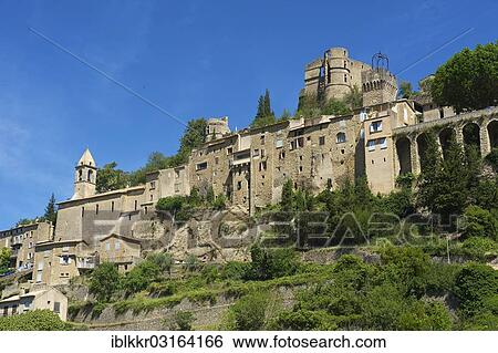 "View towards the village of Montbrun-les-Bains, Montbrun-les-Bains, Rhone-Alpes, France, Europe" View Large Photo Image Stock Photograph - "View towards the village of Montbrun-les-Bains, Montbrun-les-Bains, Rhone-Alpes, France, Europe". Fotosearch