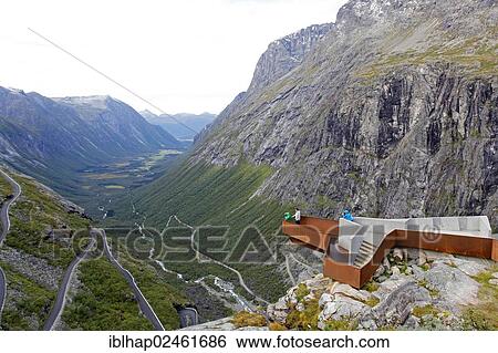 "Viewing platform at the Trollstigen or Troll's Footpath, one of the most famous Norwegian tourist routes, Andalsnes, More og Romsdal, Norway, Northern Europe, Europe" View Large Photo Image Stock Photograph - "Viewing platform at the Trollstigen or Troll's Footpath, one of the most famous Norwegian tourist routes, Andalsnes, More og Romsdal, Norway, Northern Europe, Europe". Fotosearch