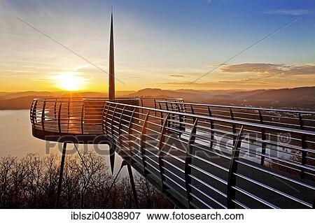 "Viewing platform Biggeblick at sunset, Biggesee reservoir, Attendorn, Sauerland, North Rhine-Westphalia, Germany, Europe" View Large Photo Image Stock Photo - "Viewing platform Biggeblick at sunset, Biggesee reservoir, Attendorn, Sauerland, North Rhine-Westphalia, Germany, Europe". Fotosearch