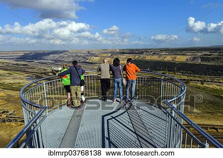 Stock Photo - "Viewing platform, Garzweiler II mining area, open-cast lignite mine, Garzweiler, Juechen, North Rhine-Westphalia, Germany, Europe". Fotosearch