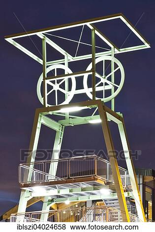"Viewing platform in the shape of a headframe, Autobahnraststatte Beverbach motorway service area on the A40, city limits Dortmund and Bochum, Ruhr district, North Rhine-Westphalia, Germany, Europe" View Large Photo Image Stock Photo - "Viewing platform in the shape of a headframe, Autobahnraststatte Beverbach motorway service area on the A40, city limits Dortmund and Bochum, Ruhr district, North Rhine-Westphalia, Germany, Europe". Fotosearch