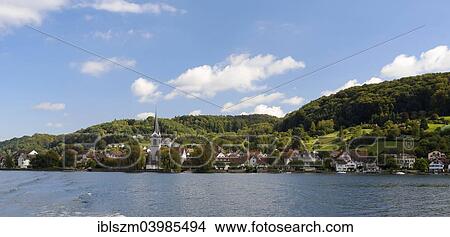 "Views of the church and waterfront of Berlingen, Canton of Thurgau, Switzerland, Europe" View Large Photo Image Picture - "Views of the church and waterfront of Berlingen, Canton of Thurgau, Switzerland, Europe". Fotosearch