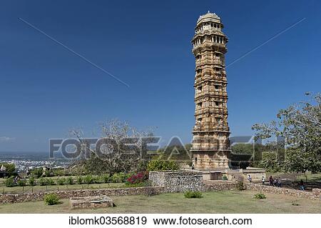 "Vijaya Stambha, a victory tower built during the reign of Rana Kumbha with relief figures from Hindu mythology, Chittorgarh Fort, Chittorgarh, Rajasthan, India, Asia" View Large Photo Image Stock Photo - "Vijaya Stambha, a victory tower built during the reign of Rana Kumbha with relief figures from Hindu mythology, Chittorgarh Fort, Chittorgarh, Rajasthan, India, Asia". Fotosearch