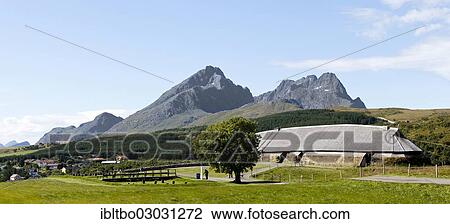 Stock Image - "Viking Museum, Viking longhouse, bei Borge, Borge, Vestvagoy, Lofoten, Nordland, Norway, Europe". Fotosearch