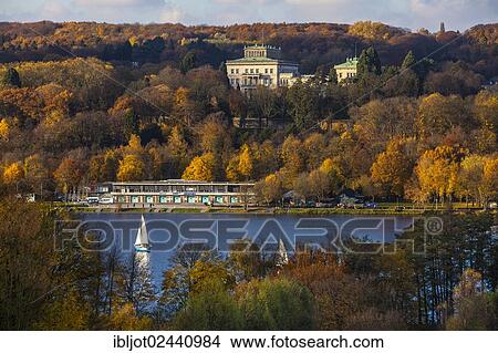 "Villa Huegel, former residence of the Krupp family, above Lake Baldeney in autumn, Essen, North Rhine-Westphalia, Germany, Europe" View Large Photo Image Picture - "Villa Huegel, former residence of the Krupp family, above Lake Baldeney in autumn, Essen, North Rhine-Westphalia, Germany, Europe". Fotosearch
