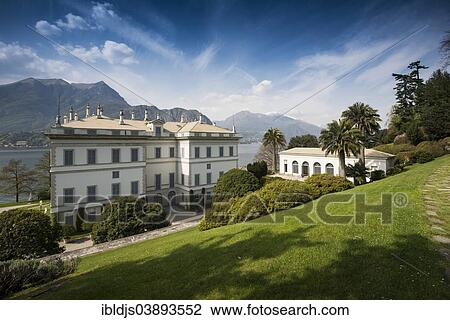 Stock Image - "Villa Melzi, Lake Como or Lago di Como, Bellagio, Como Province, Lombardy, Italy, Europe". Fotosearch