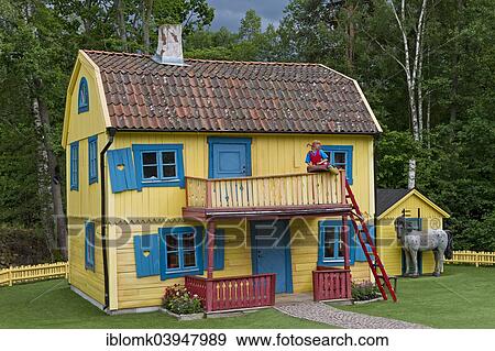 "Villa Sundries, scene from the children's book """"Pippi Longstocking"""" by children's author Astrid Lindgren, Astrid Lindgren's World World theme park, Vimmerby, Smaland, Sweden, Europe" View Large Photo Image Stock Photo - "Villa Sundries, scene from the children's book """"Pippi Longstocking"""" by children's author Astrid Lindgren, Astrid Lindgren's World World theme park, Vimmerby, Smaland, Sweden, Europe". Fotosearch