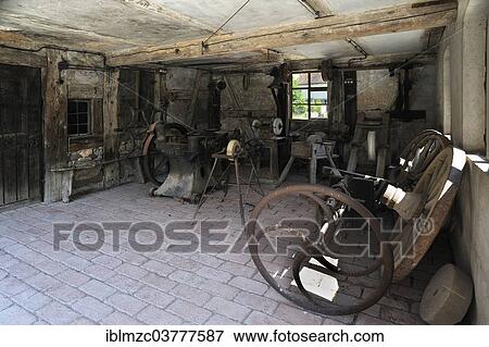 "Village blacksmith's workshop, originally from Westheim, built in 1780, relocated to the Franconian Open Air Museum in Bad Windsheim, Middle Franconia, Bavaria, Germany, Europe" View Large Photo Image Stock Photo - "Village blacksmith's workshop, originally from Westheim, built in 1780, relocated to the Franconian Open Air Museum in Bad Windsheim, Middle Franconia, Bavaria, Germany, Europe". Fotosearch