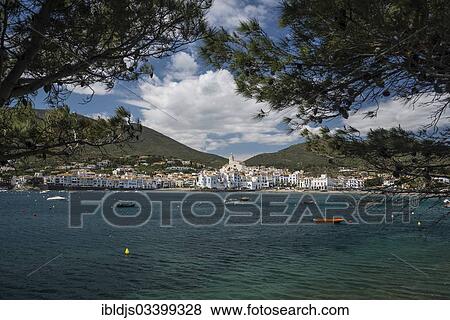 Stock Photo - "Village by the sea, Cadaques, Costa Brava, Catalonia, Spain, Europe". Fotosearch