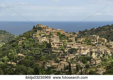 "Village by the sea, Deia, Majorca, Balearic Islands, Spain, Europe" View Large Photo Image Stock Photo - "Village by the sea, Deia, Majorca, Balearic Islands, Spain, Europe". Fotosearch