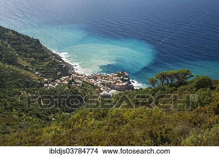 Picture - "Village by the Sea, Vernazza, Cinque Terre, La Spezia Province, Liguria, Italy, Europe". Fotosearch