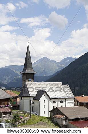 Stock Image - "Village church of St. Jakob, Surselva Valley, Sedrun-Rueras, Rueras, Canton of Graubunden, Switzerland, Europe". Fotosearch