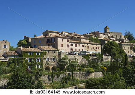 Stock Photography - "Village in Provence, Aurel, Departement Vaucluse, Provence-Alpes-Cote d? ÇÖAzur, France, Europe". Fotosearch