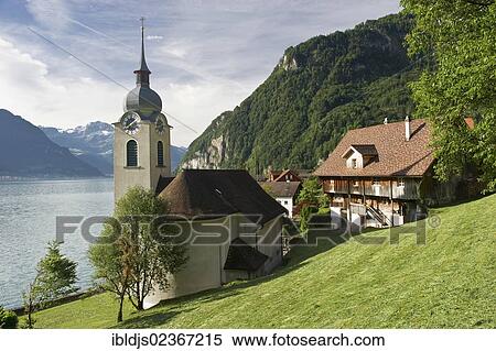 "Village of Bauern, Urnersee lake, Lake Lucerne, Canton of Uri, Switzerland, Europe" View Large Photo Image Stock Photography - "Village of Bauern, Urnersee lake, Lake Lucerne, Canton of Uri, Switzerland, Europe". Fotosearch