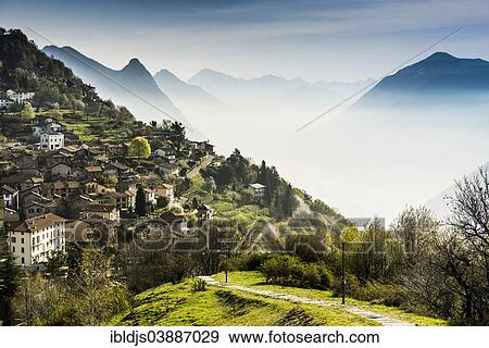 "Village of Bre, Monte Bre, Lugano, Lake Lugano, Lago di Lugano, Canton Ticino, Switzerland, Europe" View Large Photo Image Stock Photo - "Village of Bre, Monte Bre, Lugano, Lake Lugano, Lago di Lugano, Canton Ticino, Switzerland, Europe". Fotosearch