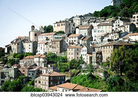 Picture - "Village of Oletta, Corsica, France, Europe". Fotosearch
