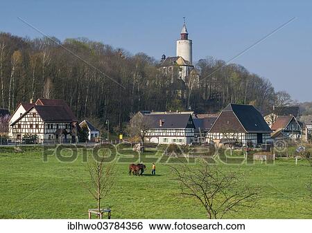 "Village of Posterstein with Burg Posterstein Castle, half-timbered houses, Altenburger Land district, Polsterstein, Thuringia, Germany, Europe" View Large Photo Image Stock Photograph - "Village of Posterstein with Burg Posterstein Castle, half-timbered houses, Altenburger Land district, Polsterstein, Thuringia, Germany, Europe". Fotosearch