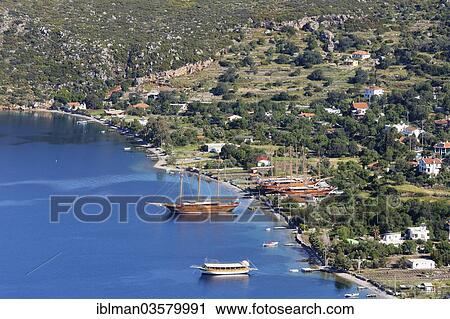 "Village of Sogut with shipyard, Bozburun Peninsula, Sogut - Marmaris, Mugla Province, Aegean region, Turkey, Asia" View Large Photo Image Stock Image - "Village of Sogut with shipyard, Bozburun Peninsula, Sogut - Marmaris, Mugla Province, Aegean region, Turkey, Asia". Fotosearch