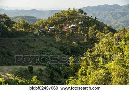 "Village on a hill, mountains, Mae Hong Son Province, Northern Thailand, Thailand, Asia" View Large Photo Image Stock Image - "Village on a hill, mountains, Mae Hong Son Province, Northern Thailand, Thailand, Asia". Fotosearch