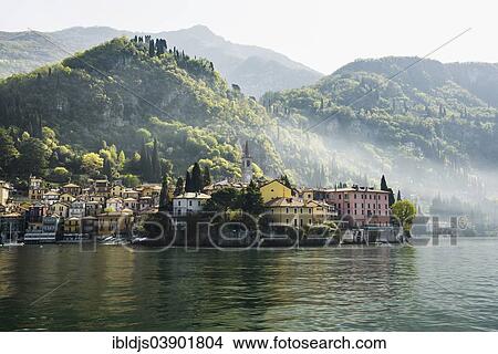 "Village on the lake, Varenna, Lake Como, Lago di Como, Lecco province, Lombardy, Italy, Europe" View Large Photo Image Picture - "Village on the lake, Varenna, Lake Como, Lago di Como, Lecco province, Lombardy, Italy, Europe". Fotosearch