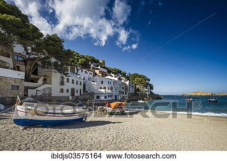 "Village with beach and fishing boats on the sea, Sa Tuna, Begur, Costa Brava, Catalonia, Spain, Europe" View Large Photo Image Picture - "Village with beach and fishing boats on the sea, Sa Tuna, Begur, Costa Brava, Catalonia, Spain, Europe". Fotosearch