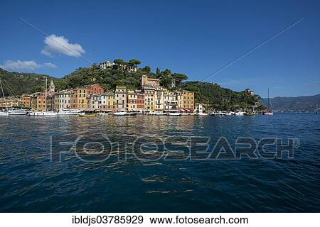 "Village with colourful houses on the coast, Portofino, Genoa Province, Liguria, Italy, Europe" View Large Photo Image Stock Photo - "Village with colourful houses on the coast, Portofino, Genoa Province, Liguria, Italy, Europe". Fotosearch