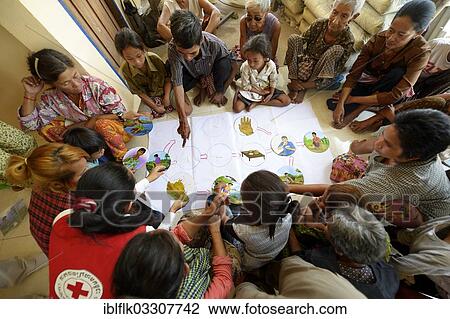 "Villagers participating in hygiene training run by a charity organisation using illustrations to display causes and consequences of poor hygiene, Trapang Village, Bathi District, Takeo Province, Cambodia, Asia" View Large Photo Image Stock Image - "Villagers participating in hygiene training run by a charity organisation using illustrations to display causes and consequences of poor hygiene, Trapang Village, Bathi District, Takeo Province, Cambodia, Asia". Fotosearch