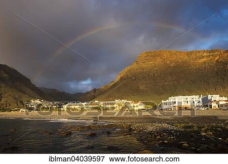 "Villages of La Calera and La Puntilla, rainbow, Valle Gran Rey, La Gomera, Canary Islands, Spain, Europe" View Large Photo Image Stock Photo - "Villages of La Calera and La Puntilla, rainbow, Valle Gran Rey, La Gomera, Canary Islands, Spain, Europe". Fotosearch