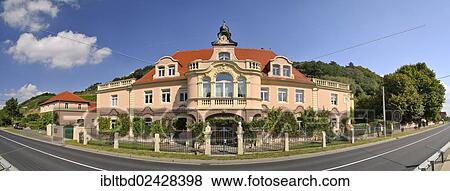 Stock Photo - "Vineyard mansion """"Das Rothe Haus"""", Coswig, Soernewitz, Saxony, Germany, Europe". Fotosearch