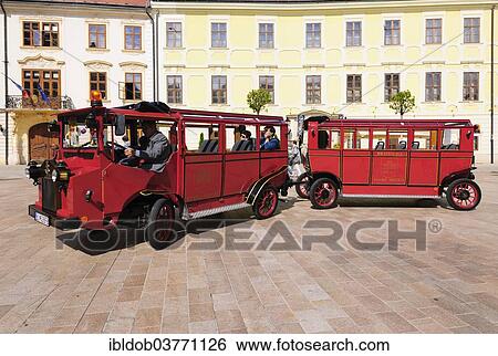 "Vintage bus with trailer for city tours, Bratislava, Slovakia, Europe" View Large Photo Image Stock Photograph - "Vintage bus with trailer for city tours, Bratislava, Slovakia, Europe". Fotosearch
