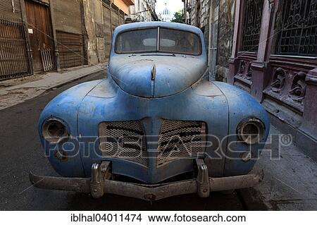 Picture - "Vintage car in Old Havana, Havana, Cuba, North America". Fotosearch