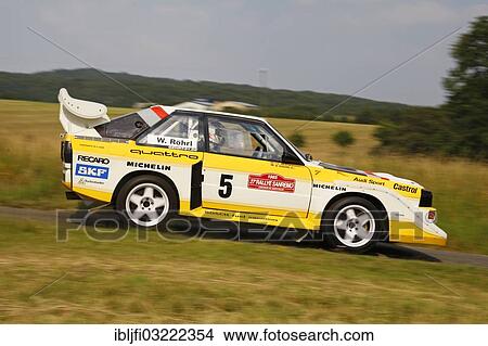 Picture - "Vintage Eifel Rallye 2012 Audi Sport Quattro E2, built in 1985, Group B, use San Remo Rally in 1985, driven by Walter Roehrl, Daun, Vulkan Eifel, Eifel, Rhineland-Palatinate, Germany, Europe". Fotosearch