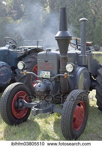"Vintage tactor, Lanz Bulldog, with running engine, at an agricultural machinery exhibition, Buckeburg, Lower Saxony, Germany, Europe" View Large Photo Image Stock Image - "Vintage tactor, Lanz Bulldog, with running engine, at an agricultural machinery exhibition, Buckeburg, Lower Saxony, Germany, Europe". Fotosearch