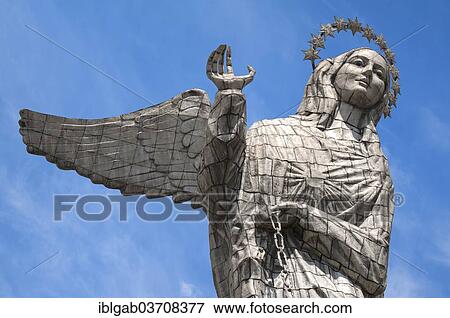 "Virgin Mary de Quito Statue, El Panecillo hill, Quito, Pichincha Province, Ecuador, South America" View Large Photo Image Stock Photo - "Virgin Mary de Quito Statue, El Panecillo hill, Quito, Pichincha Province, Ecuador, South America". Fotosearch