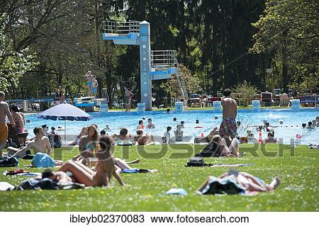 "Visitors in a public swimming pool, Moehringer Freibad, Stuttgart, Baden-Wuerttemberg, Germany, Europe" View Large Photo Image Stock Image - "Visitors in a public swimming pool, Moehringer Freibad, Stuttgart, Baden-Wuerttemberg, Germany, Europe". Fotosearch