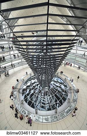 "Visitors in the interior with the mirrored central column of the dome of the Reichstag Building, German Bundestag, architect Sir Norman Foster, Berlin, Berlin, Germany, Europe" View Large Photo Image Stock Photo - "Visitors in the interior with the mirrored central column of the dome of the Reichstag Building, German Bundestag, architect Sir Norman Foster, Berlin, Berlin, Germany, Europe". Fotosearch