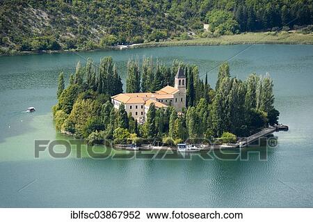 "Visovac Monastery, Franciscan monastery, island of Visovac, Krka National Park, Sibenik-Knin County, Dalmatia, Croatia, Europe" View Large Photo Image Stock Image - "Visovac Monastery, Franciscan monastery, island of Visovac, Krka National Park, Sibenik-Knin County, Dalmatia, Croatia, Europe". Fotosearch
