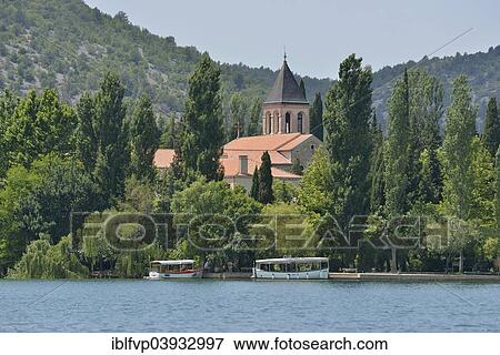 "Visovac Monastery on the island of Visovac, Krka National Park, Sibenik-Knin County, Dalmatia, Croatia, Europe" View Large Photo Image Stock Photo - "Visovac Monastery on the island of Visovac, Krka National Park, Sibenik-Knin County, Dalmatia, Croatia, Europe". Fotosearch