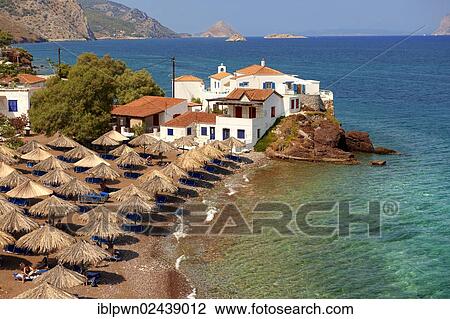 "Vlychos village and beach, Hydra, Saronic Islands, Greece, Europe" View Large Photo Image Stock Image - "Vlychos village and beach, Hydra, Saronic Islands, Greece, Europe". Fotosearch