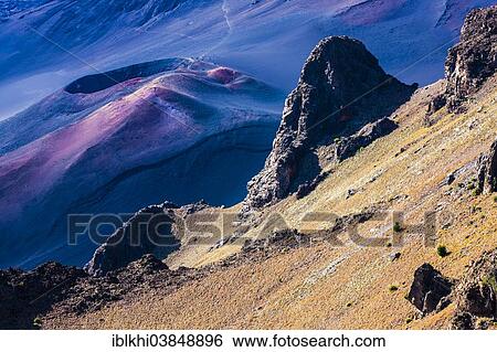 "Volcanic crater landscape at the summit of Haleakala Mountain, Maui, Hawaii, United States, North America" View Large Photo Image Stock Photograph - "Volcanic crater landscape at the summit of Haleakala Mountain, Maui, Hawaii, United States, North America". Fotosearch