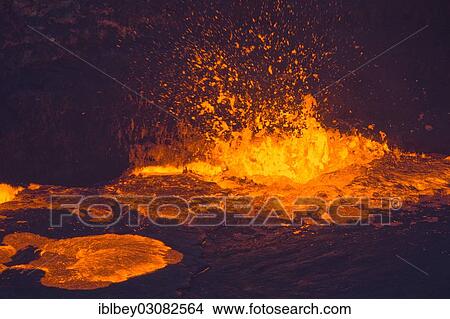 "Volcanic eruptions at the south crater of the Mt Ertale volcano, the lava lake has been active for 40 years, Danakil-Senke, Vulkan Ertale, Afdera, Wollo, Ethiopia, Africa" View Large Photo Image Picture - "Volcanic eruptions at the south crater of the Mt Ertale volcano, the lava lake has been active for 40 years, Danakil-Senke, Vulkan Ertale, Afdera, Wollo, Ethiopia, Africa". Fotosearch