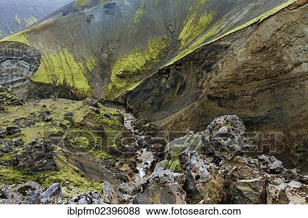 Stock Photo - "Volcanic landscape, Landmannalaugar, Iceland, Europe". Fotosearch