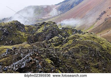 Stock Photograph - "Volcanic landscape, Landmannalaugar, Iceland, Europe". Fotosearch