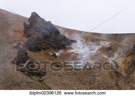 Stock Photograph - "Volcanic landscape, Landmannalaugar, Iceland, Europe". Fotosearch