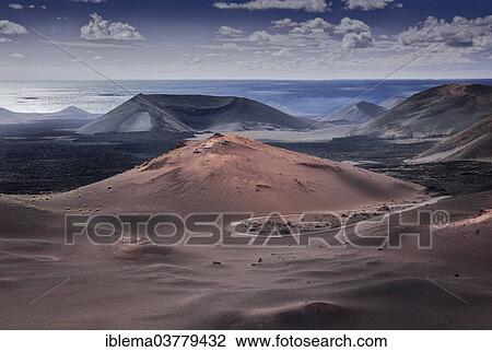 Stock Image - "Volcanic landscape, Lanzarote, Canary Islands, Spain, Europe". Fotosearch